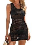 FAIRY SEASON Women Swimsuits Crochet Cover Up 2025 Summer Bathing Suit Swimwear Sleeveless Hollow Out Knit Backless Bikini Beach Vacation Dress