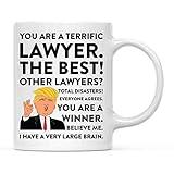 Andaz Press Funny President Donald Trump 11oz. Coffee Mug Gag Gift, Terrific Lawyer, 1-Pack, Ceramic Christmas Birthday Drinking Cup Republican Democrat Political Satire