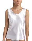 Women’s Satin Charmeuse Tailored Tanktop camisole, White, Medium