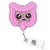 Cute GI Nurse Badge Reel, Funny Intestines ID Name Badge Holder with Retractable Clip, Gastroenterology Badge Clip for Gastro Technician RN CNA LPN LVN Hospital Medical Worker Doctor Nursing Student