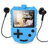 AGPTEK MP3 Player for Kids, Portable 8GB Music Player with Built-in Speaker, FM Radio, Voice Recorder, Expandable Up to 128GB, Blue, K1