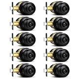 Sopoby Privacy Door Knob, 10 Pack Matte Black Round Keyless Doorknobs Interior/Exterior Lockset, Privacy Locking Door Knobs for Bedroom/Bathroom, Black Modern Design Door Hardware