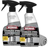 Weiman Stainless Steel Cleaner and Polish - 2 Pack - Removes Fingerprints, Residue, Water Marks and Grease from Appliances w/Buffing Towel
