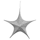 Northlight Tinsel Foldable Glitter Christmas Star Outdoor Decoration - 25.5" - Silver