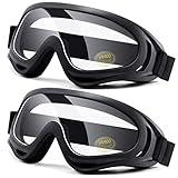 LOEO Motorcycle Goggles 2 Pack-ATV Dustproof Dirt Bike Goggles for Ski Racing Riding, Off Road Waterproof Motocross Goggles