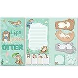INCOK Otter Gift Sticky Notes - 400 Sheets Cute Animal To Do List Memo, Life is Better with Sea Otter Self Stick Notes, Back to School or Office Stationery Birthday Christmas Gift for Students Teacher