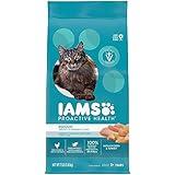 IAMS PROACTIVE HEALTH Adult Indoor Weight Control & Hairball Care Dry Cat Food with Chicken & Turkey Cat Kibble, 7 lb. Bag