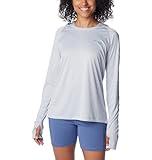 Columbia Women's Tidal Tee Hoodie, Cirrus Grey/Ocean Blue Logo, 2X