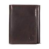 Carhartt Men's Oil Tan Leather Trifold Wallet, Brown, One-Size