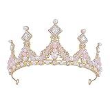 Tiaras for Girls Kids Pink Crystal Toddler Princess Crown Headband Flower Girl Hair Accessories Birthday Pageant Prom Halloween Christmas Ballerina Dress Up Tiara for Little Girls 5-16 Years