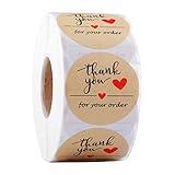 Lpraer 1000Pcs 2" Thank You for Your Order Stickers Roll Retro Adhesive Thank You Label for Packaging,Small Business,Envelopes,Cards,Letters,Boxes