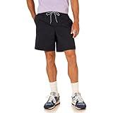 Amazon Essentials Men's 8" Inseam Relaxed-Fit Drawstring Walk Short (Available in Plus Size), Black, Large