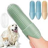 4 Pack Dog Toothbrush, 360° Cleaning Finger Brush for Dogs Teeth, Food Grade Silicone Pet Brush Fits Most Fingers, Puppy Toothbrush for Dogs & Cats Dental Care