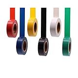 SoundOriginal Electrical Tape Colors 6 Pack 0.7-Inch by 30 Feet, Voltage Level 600V Dustproof, Adhesive for General Home Vehicle Auto Car Power Circuit Wiring Multicolor