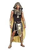 Dreamgirl Adult King Tut Costume, Mens Ancient Egyptian Pharaoh, Fashion King of Egypt Halloween Costume Medium