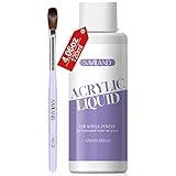 SAVILAND Monomer Acrylic Nail Liquid: 4 oz Acrylic Liquid Monomer with #12 Acrylic Nail Brush for Acrylic Powder Application, Non-Yellowing Acrylic Nail Monomer Liquid for DIY Home & Nail Salon Use