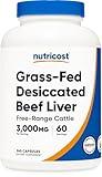 Nutricost Grass Fed Desiccated Beef Liver Capsules 3000mg Per Serv (750mg Per Cap), 240 Cap for 60 Servings - No Hormones, GMO and Gluten Free, Pasture-Raised, Free Range Beef
