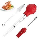 QPMR Turkey Baster, Premium Baster Tool for Cooking-Baster Syringe for Home Baking and Roaster Turkey, Include Detachable Silicone Bulb, 2 Meat Marinade Injector Needles for Thanksgiving