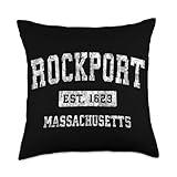 Rockport Massachusetts MA Vintage Established Throw Pillow