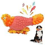 WinTour Tough Dog Toys for Aggressive Chewers, Durable and Indestructible Dog Toys to Keep Them Busy, Turkey Squeaky Chew Toys for Medium and Large Dogs, Orange