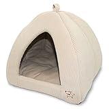 Pet Tent-Soft Bed for Dog and Cat by Best Pet Supplies - Beige Corduroy, 16" x 16" x H:14"