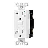 Amazon Basics Weather-Resistant GFCI Receptacle with LED Indicator, 20 Amp, White