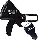 Sequoia Fitness Trimcal 4000 Body Fat Caliper with Body Measure Tape & Fat% Chart (Black & Black)