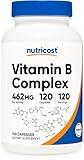 Nutricost High Potency Vitamin B Complex 462mg, 120 Capsules - with Vitamin C - Energy Complex