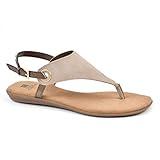WHITE MOUNTAIN Shoes London Women's Flat Sandal, Taupe/Hc Smooth, 9.5 M
