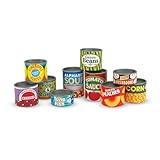 Melissa & Doug Let's Play House! Grocery Cans Play Food Kitchen Accessory ,3+ years- 10 Stackable Cans With Removable Lids