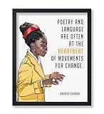 Poster Master Poetry And Language Poster - Amanda Gorman Print - Motivational Art - Change Quotes Art - Gift for Men & Women - Inspiring Wall Decor for Living Room or Office - 8x10 UNFRAMED Wall Art