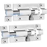 INBOF 2 Pack Slide Lock, 3 Inch Barrel Bolt Latch, Premium Door Latch Lock with 12 Screws, Stainless Steel Slide Locks for Inside Door