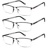 Lcbestbro Reading Glasses for Men, 1.0 Blue Light Blocking Reading Glasses Metal Readers