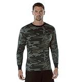 Rothco Long Sleeve Color Camo T-Shirt - Comfortable Tee for Outdoor Adventure, Black Camo, Large