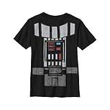 STAR WARS Boy's Darth Vader Cartoon Costume T-Shirt - Black - Small