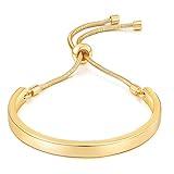 ENSKEFEN 14K Gold Bracelets for Women Gold Bangles Adjustable Slider Bracelet Bangle Bracelets for Women Dainty Cuff Bracelet Minimalist Costume Jewelry