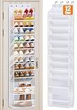 MISSLO 12 Tier Over the Door Shoe Organizer Hanging Shoe Rack for Closet Storage Sneaker Holder for Door Fit 24 Pairs Sandals, Heels, Boots (White)