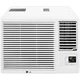 LG 7,500 BTU Window Air Conditioner with Supplemental Heat, Cools 320 Sq.Ft. (16' x 20' Room Size), Electronic Controls with Remote, 2 Cooling, Heating & Fan Speeds, Slide In-Out Chassis, 115V