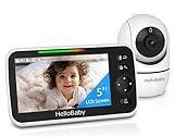 HelloBaby No WiFi Baby Monitor 5" Screen 30-Hour Battery Pan-Tilt-Zoom Video Upgrade with Camera and Audio, Night Vision, VOX, 2-Way Talk, 8 Lullabies and 1000ft Range
