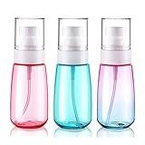 Cosywell Travel Spray Bottle TSA Approved 2oz 60ml 3 Pack Leak Proof Fine Mist Empty Plastic Refillable Spray Bottle for Perfume Essential Oils Toners Rose Water Cosmetics (3color)