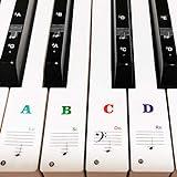 Piano Keyboard Stickers for 88/61/54/49/37 Key, Bold Large Letter Piano Stickers for Learning, Removable Piano Keyboard Letters, Notes Label for Beginners and Kids, Multicolor