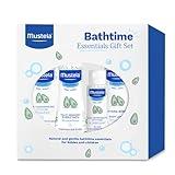 Mustela Baby Bath Time Essentials Gift Set - Natural & Plant-Based Baby Skin Care - 4 Items Set