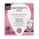 Summer's Eve Simply Sensitive Daily Refreshing Feminine Wipes, Removes Odor, pH Balanced, 12 Count, 1 Pack