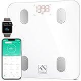 FITINDEX Smart Scale for Body Weight, Bluetooth Body Fat Scale with BMI, Muscle Mass, 13 Body Composition, Digital Bathroom Scale, 400lb - FSA HSA Eligible, White