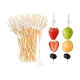 200 Pcs Cocktail Picks, 4.7 Inch Toothpicks for Appetizers Long Cocktail Appetizer Skewers White Pearl Decorative Cocktail Sticks for Drinks, Fruit, Charcuterie, Wedding Food Party Fancy Toothpicks