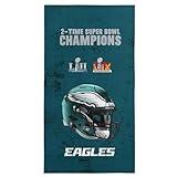 Northwest NFL Philadelphia Eagles 2025 Super Bowl LIX Multi Champ Unstoppable Beach Towel 30X60 Inches