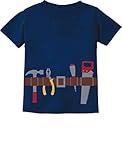 Builder Easy Halloween Outfit Workman Tool Belt Handyman Toddler Kids Tshirt 3T Navy