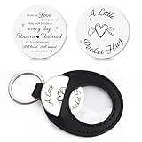 Memorial Gifts Pocket Hug Token - Bereavement Sympathy Gift for Loss of Loved One, Remembrance Have Hug Keepsake Double Sided Stainless Steel with Leather Keychain (those we love don’t go away)