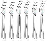 Dinner Forks, Set of 6 Top Food Grade Stainless Steel Silverware Forks, Flatware Set,8 Inches, Mirror Finish & Dishwasher Safe, New Apartment Essentials Cutlery Set