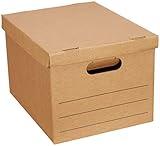 Amazon Basics Moving Boxes with Handles and Lids for Packing, 20 Pack, Brown, 15x10x12 inches